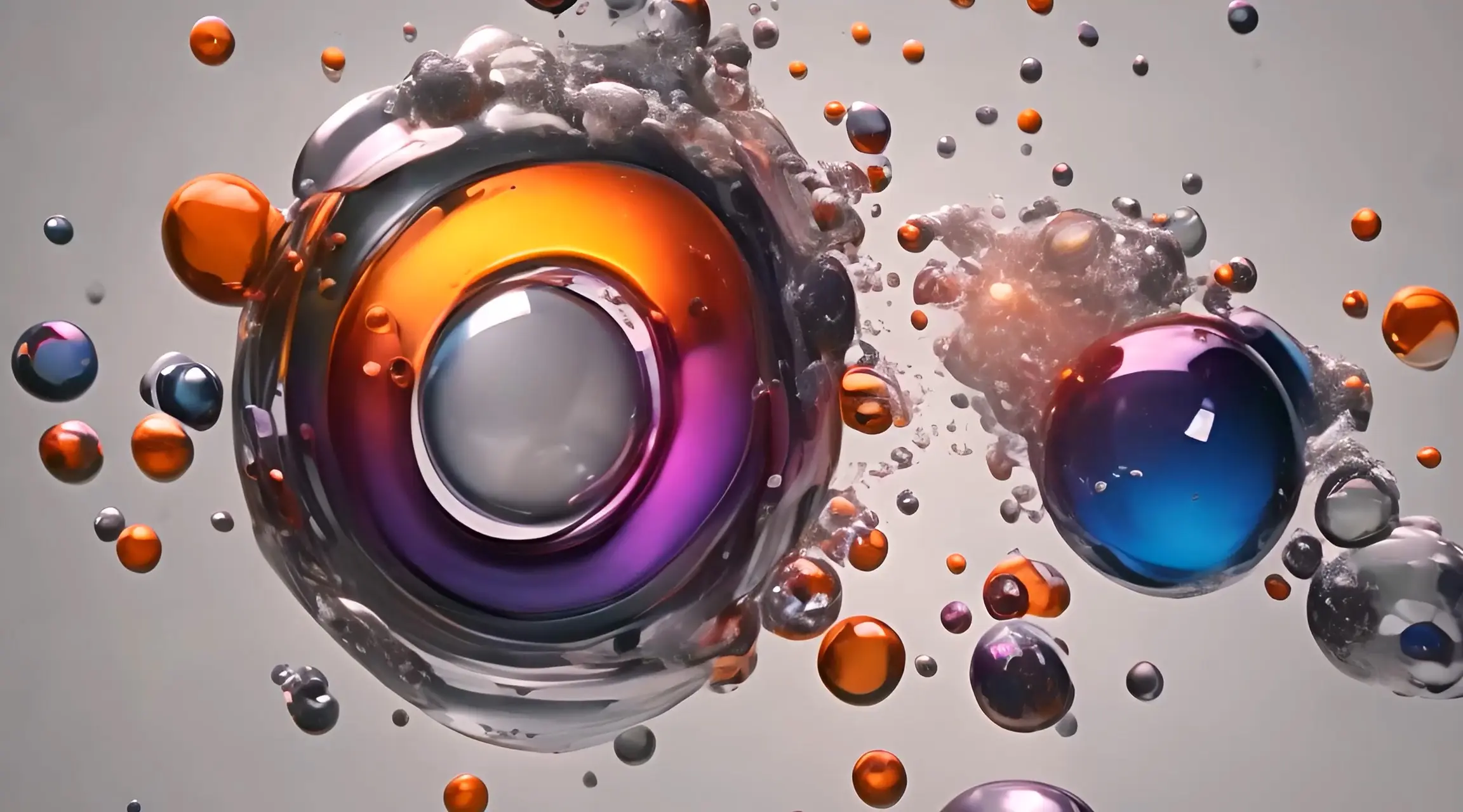 Liquid Spheres Dance Abstract Background Loop